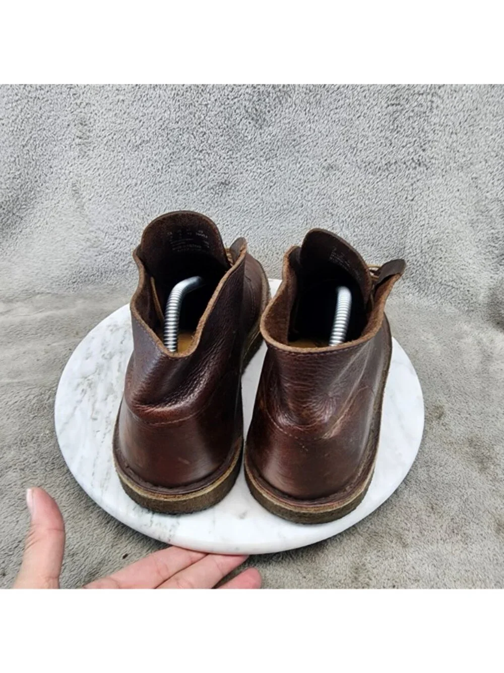 Clarks Shoes Mens Size 9 Brown Leather Originals Crepe Sole Chukka Boots *Read*